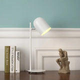 Macaron Loft Rotatable Metal Cup Study Light With Plug-In Cord For Office Desk White