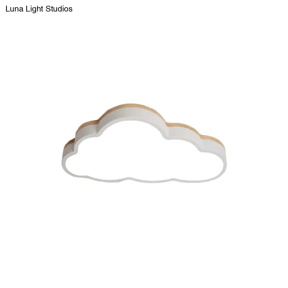 Macaron Loft Slim Panel Led Ceiling Lamp For Living Room With Acrylic Cloud Mount
