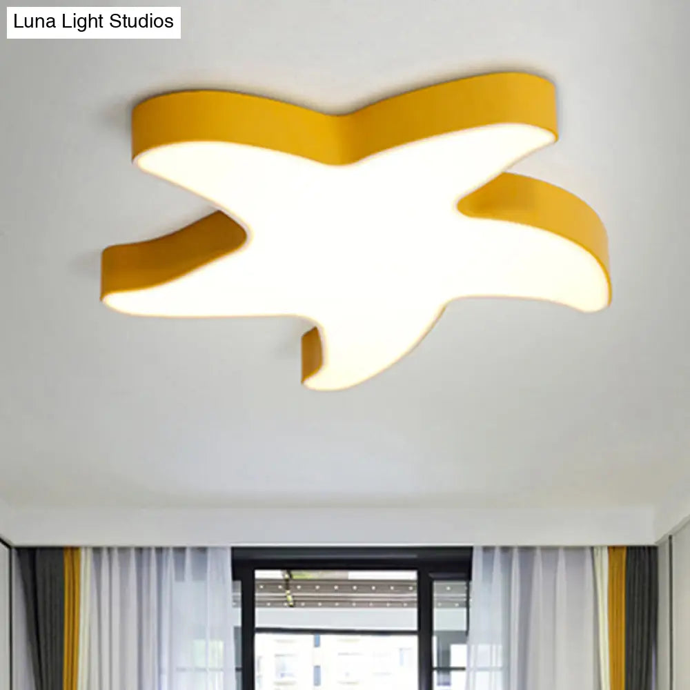 Macaron Loft Starfish Flush Mount: Candy-Colored Acrylic Ceiling Light