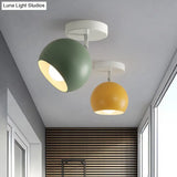 Macaron Metal Ceiling Mount Chandelier - 1 - Light Semi Flush For Bedroom