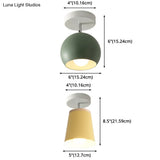 Macaron Metal Ceiling Mount Chandelier - 1 - Light Semi Flush For Bedroom