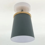 Macaron Metal Ceiling Mount Chandelier - 1 - Light Semi Flush For Bedroom Grey / Cylinder