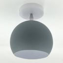 Macaron Metal Ceiling Mount Chandelier - 1 - Light Semi Flush For Bedroom Grey / Globe