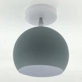 Macaron Metal Ceiling Mount Chandelier - 1 - Light Semi Flush For Bedroom Grey / Globe