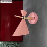 Macaron Metal Wall Sconce - Angle Shade 1 Light Black/White/Pink/Yellow/Green Bedroom