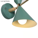 Macaron Metal Wall Sconce - Angle Shade 1 Light Black/White/Pink/Yellow/Green Bedroom