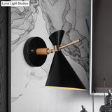 Macaron Metal Wall Sconce - Angle Shade 1 Light Black/White/Pink/Yellow/Green Bedroom