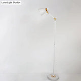Macaron Metallic Flare Floor Lamp: Wide Rotatable Arm 1 Light Black/Pink/White