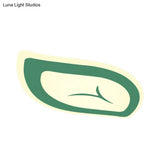 Macaron Nursing Room Led Ceiling Light Fixture - Flush Mount Acrylic Leaf Design