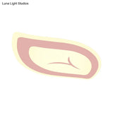 Macaron Nursing Room Led Ceiling Light Fixture - Flush Mount Acrylic Leaf Design