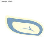 Macaron Nursing Room Led Ceiling Light Fixture - Flush Mount Acrylic Leaf Design