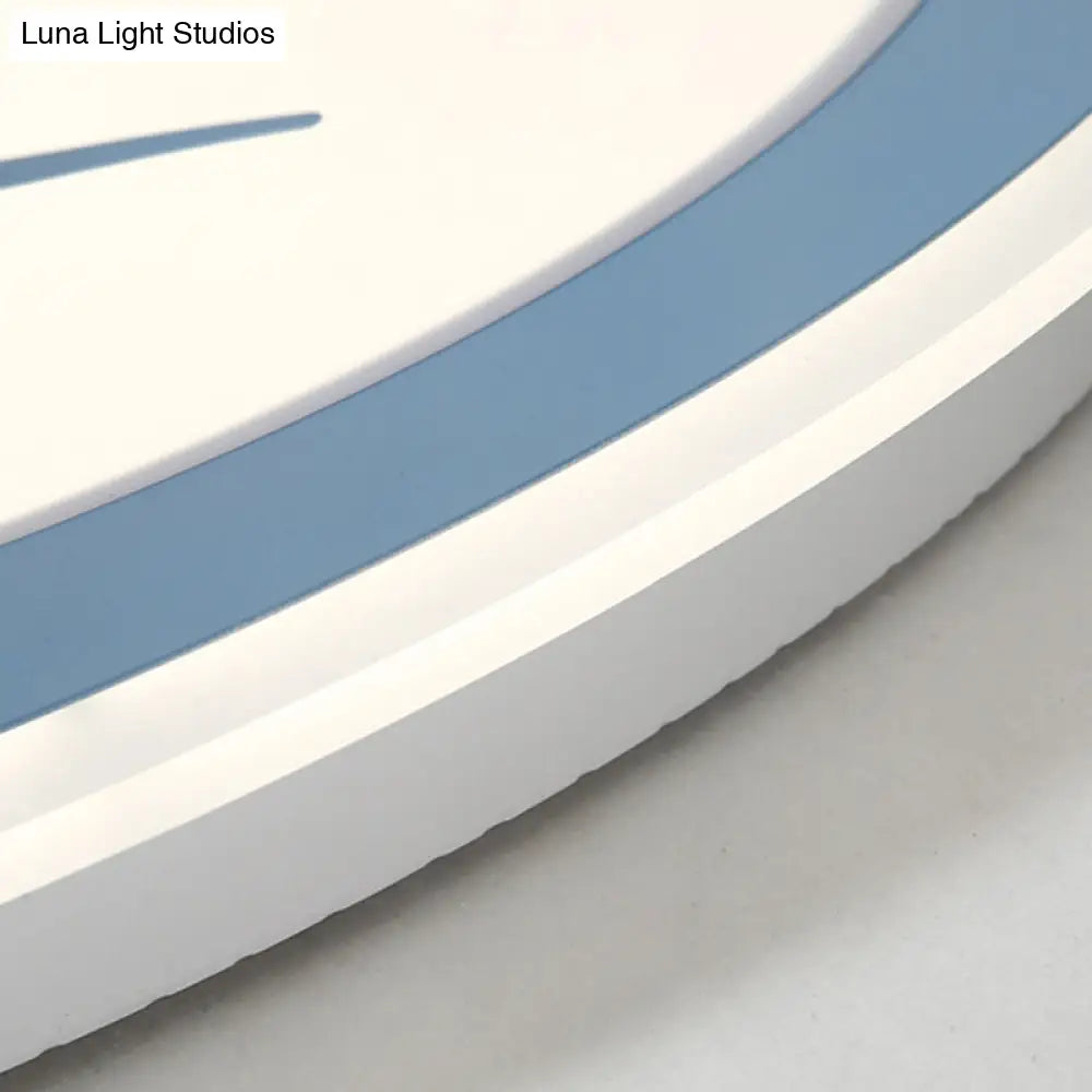 Macaron Nursing Room Led Ceiling Light Fixture - Flush Mount Acrylic Leaf Design