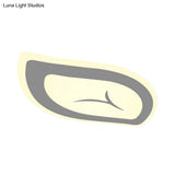 Macaron Nursing Room Led Ceiling Light Fixture - Flush Mount Acrylic Leaf Design