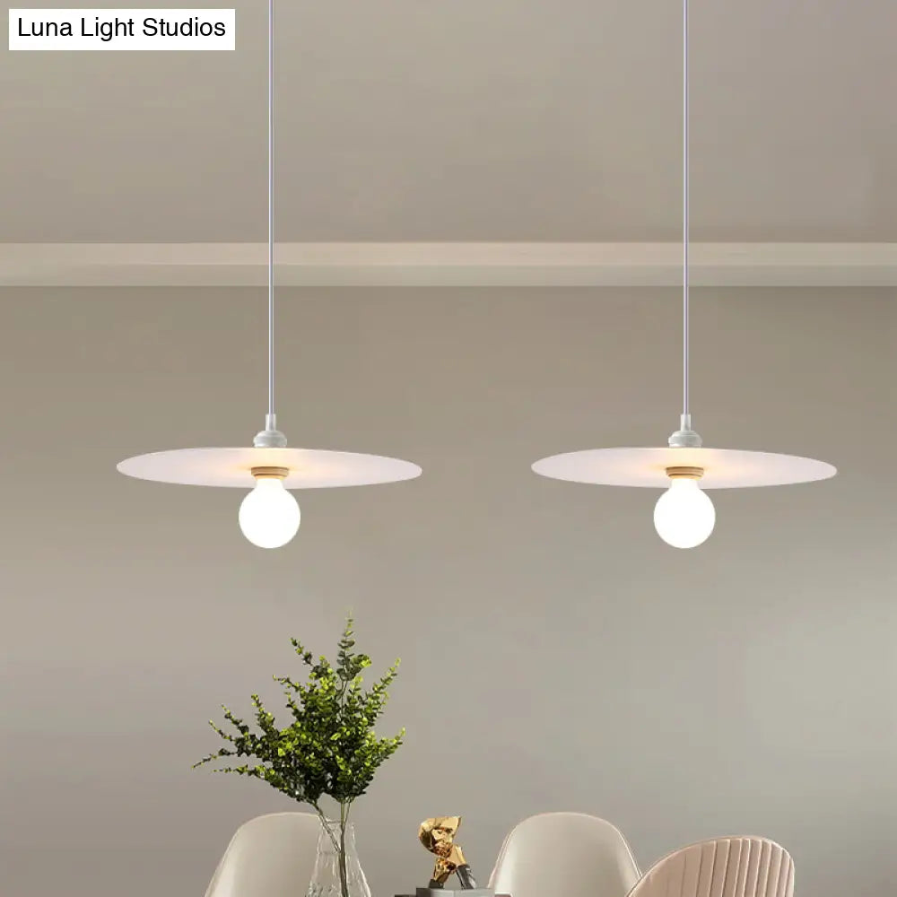 Macaron Pendant Light With Metal Disc Shade Multi Color Options And Single Bulb