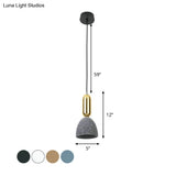 Macaron Pendant Light With Terrazzo Domed Shade In White/Black/Pink For Dining Room Ceiling