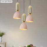 Macaron Pendant Light With Terrazzo Domed Shade In White/Black/Pink For Dining Room Ceiling