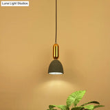 Macaron Pendant Light With Terrazzo Domed Shade In White/Black/Pink For Dining Room Ceiling