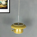 Macaron Pink/Grey/Green Led Pendant Lamp With Coffee Cup Ceramics Shade - Perfect For Restaurants