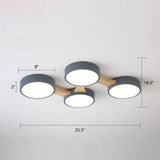 Macaron Round Flush Led Ceiling Mount Light - Creative Acrylic Lamp For Living Room 4 / Grey
