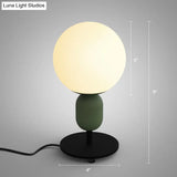 Macaron Spherical Night Lamp - White Glass Table Light For Childrens Bedroom