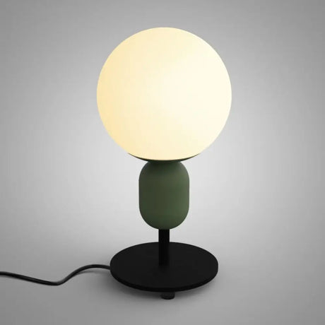Macaron Spherical Night Lamp - White Glass Table Light For Childrens Bedroom Green / Long Arm