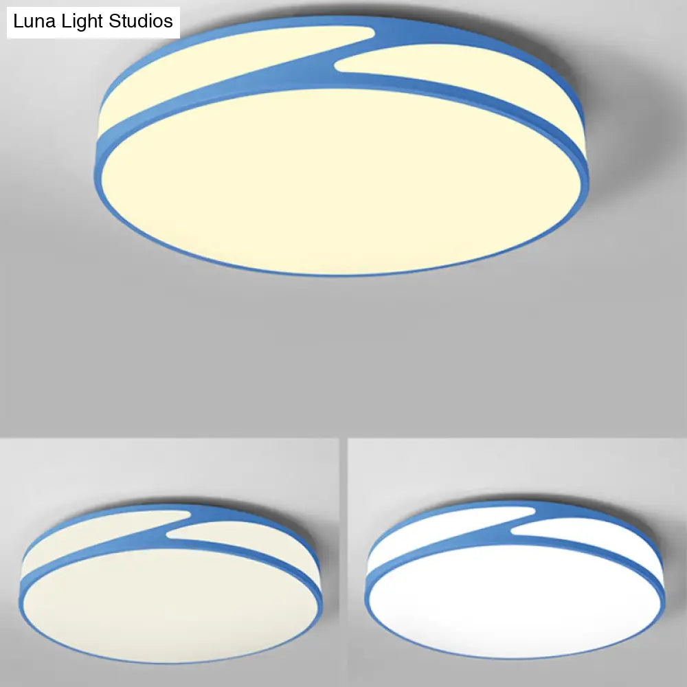 Macaron Style Acrylic Ceiling Lamp - Candy Colored Flush Light For Offices