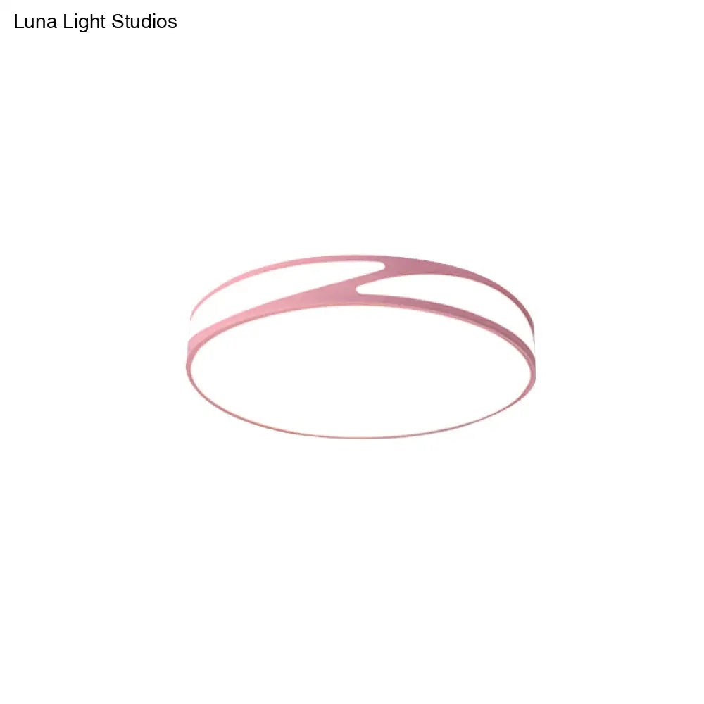 Macaron Style Acrylic Ceiling Lamp - Candy Colored Flush Light For Offices