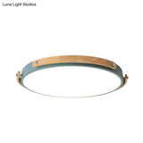 Macaron-Style Acrylic Circular Led Flush Ceiling Light - Stylish Lamp For Kid’s Bedroom And Hallways
