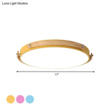 Macaron-Style Acrylic Circular Led Flush Ceiling Light - Stylish Lamp For Kids Bedroom And Hallways