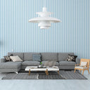 Macaron Style Aluminum Pendant Light With Flared Shade - 3 Layers 1 Black/Gray 12’/16’ Wide