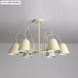 Macaron Style Candy-Colored Chandelier - Foyer Kindergarten Pendant Light With 6 Metal Lights