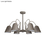 Macaron Style Candy-Colored Chandelier - Foyer Kindergarten Pendant Light With 6 Metal Lights