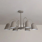 Macaron Style Candy-Colored Chandelier - Foyer Kindergarten Pendant Light With 6 Metal Lights Grey