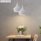 Macaron Style Geometric Pendant Light - Modern Metal Hanging Fixture For Dining Room