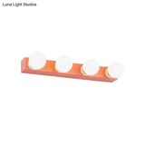 Macaron Style Metallic Vanity Light Fixture - Pink/Yellow 3/4 Lights For Bedroom Wall Lighting