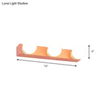 Macaron Style Metallic Vanity Light Fixture - Pink/Yellow 3/4 Lights For Bedroom Wall Lighting