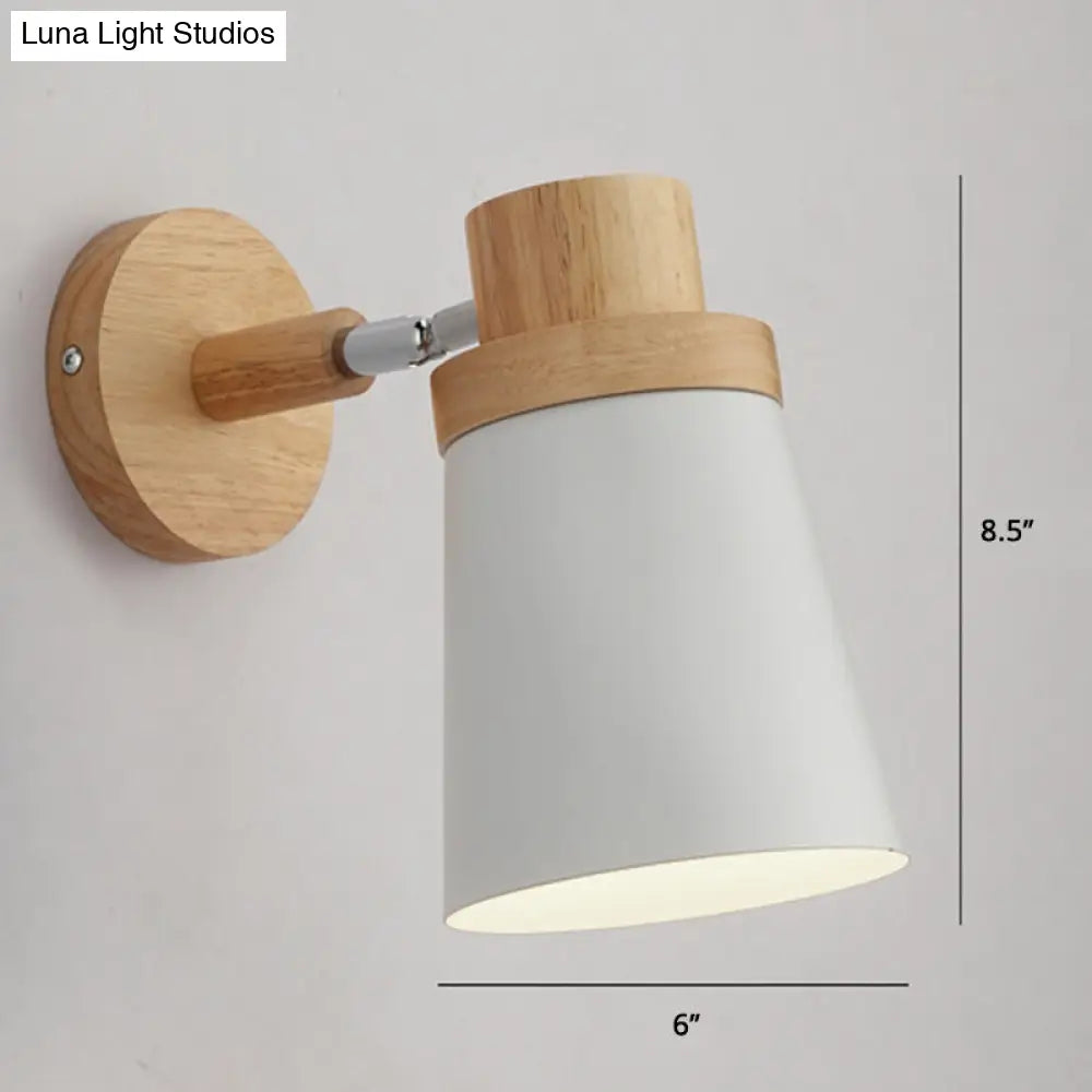 Macaron Style Rotatable Shade Wall Mounted Reading Light - 1-Light Metal Lamp For Bedroom
