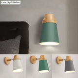 Macaron Style Rotatable Shade Wall Mounted Reading Light - 1-Light Metal Lamp For Bedroom