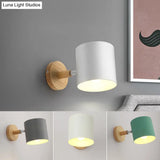 Macaron Style Rotatable Shade Wall Mounted Reading Light - 1-Light Metal Lamp For Bedroom