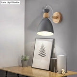 Macaron Style Rotatable Shade Wall Mounted Reading Light - 1-Light Metal Lamp For Bedroom