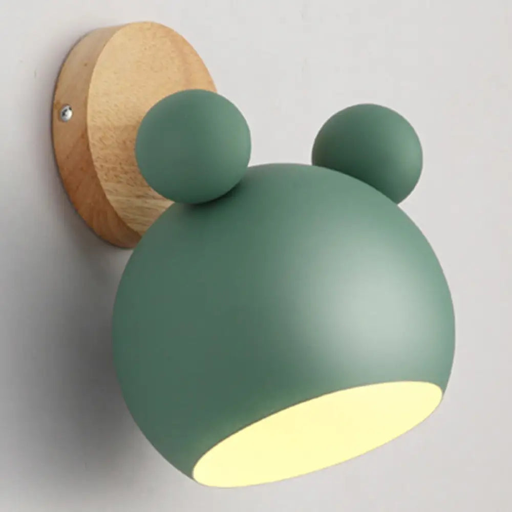 Macaron Style Rotatable Shade Wall Mounted Reading Light - 1-Light Metal Lamp For Bedroom Green /