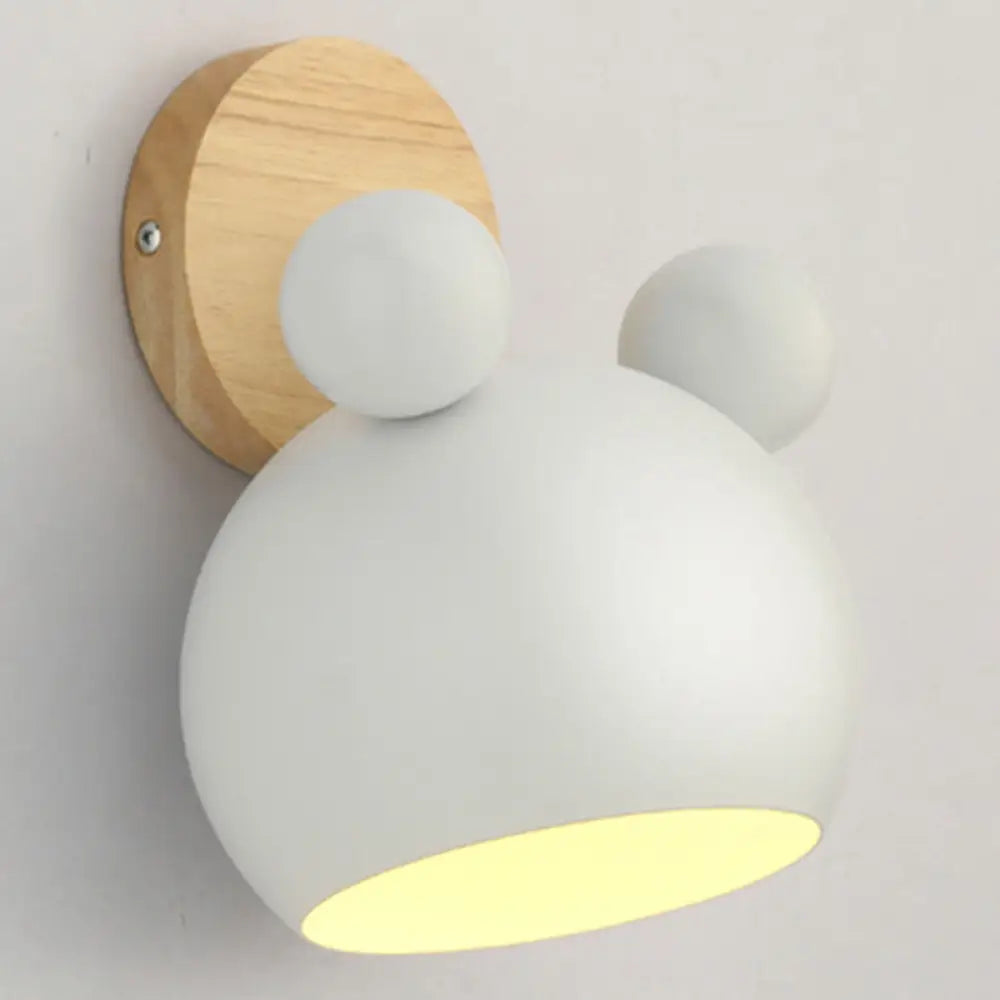 Macaron Style Rotatable Shade Wall Mounted Reading Light - 1-Light Metal Lamp For Bedroom White /