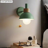 Macaron Wall Lamp With Domed Metal Shade - White/Pink/Yellow