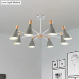 Macron Modern Metal Chandelier - Undertint Suspension Light 8 Bulbs Perfect For Hotel Spaces