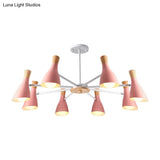 Macron Modern Metal Chandelier - Undertint Suspension Light 8 Bulbs Perfect For Hotel Spaces