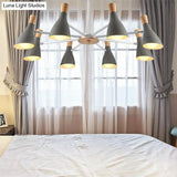 Macron Modern Metal Chandelier - Undertint Suspension Light 8 Bulbs Perfect For Hotel Spaces