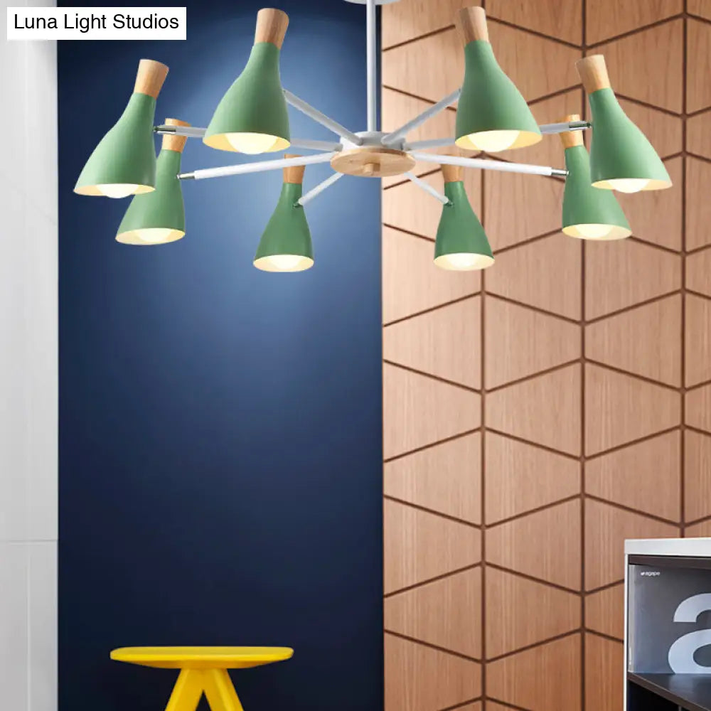 Macron Modern Metal Chandelier - Undertint Suspension Light 8 Bulbs Perfect For Hotel Spaces