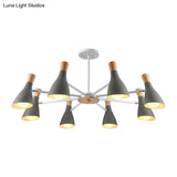 Macron Modern Metal Chandelier - Undertint Suspension Light 8 Bulbs Perfect For Hotel Spaces