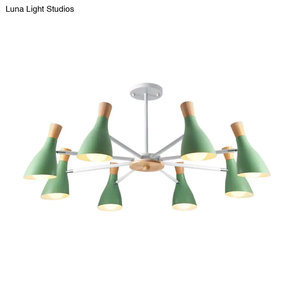Macron Modern Metal Chandelier - Undertint Suspension Light 8 Bulbs Perfect For Hotel Spaces