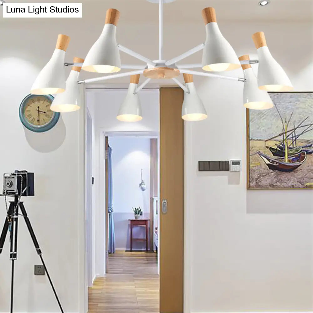 Macron Modern Metal Chandelier - Undertint Suspension Light 8 Bulbs Perfect For Hotel Spaces